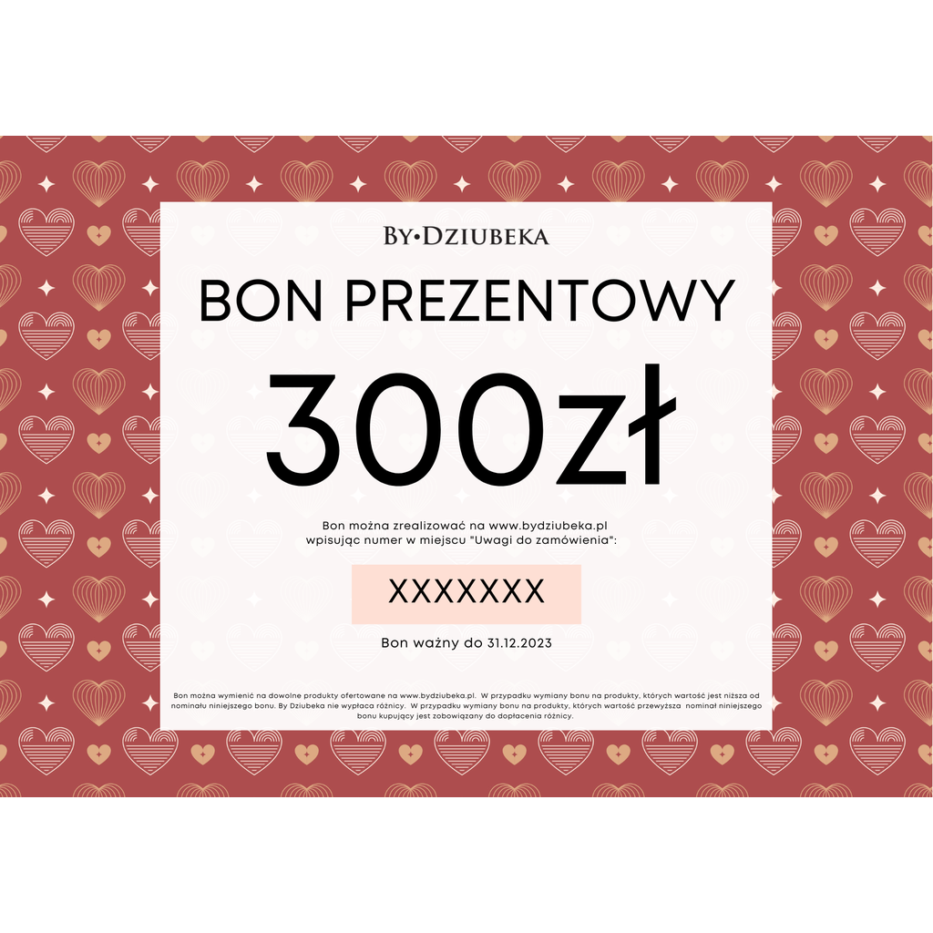 Bon Prezentowy Walentynki 300 zł online do wydruku BON300