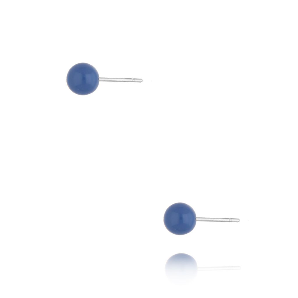 Kolczyki kulki z niebieską emalią 5 mm Enamel Balls KSA1591