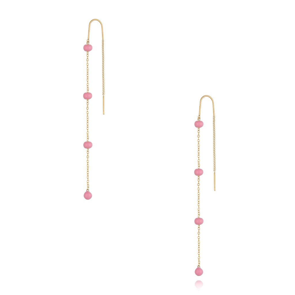 Kolczyki z kuleczkami z różową emalią Chillin KSA0882