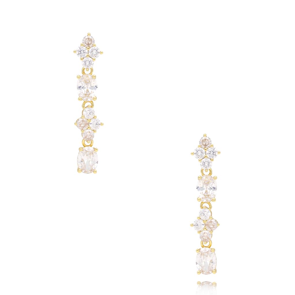 Kolczyki złote z kryształkami Alderetes KSS1681