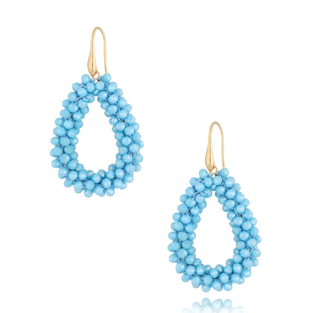 Kolczyki z kryształkami niebieskie łezki Luminous KWE0130