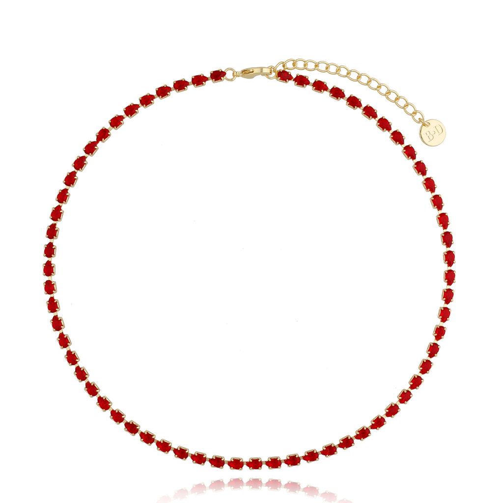 Naszyjnik z czerwonymi kryształkami Christina NS0044