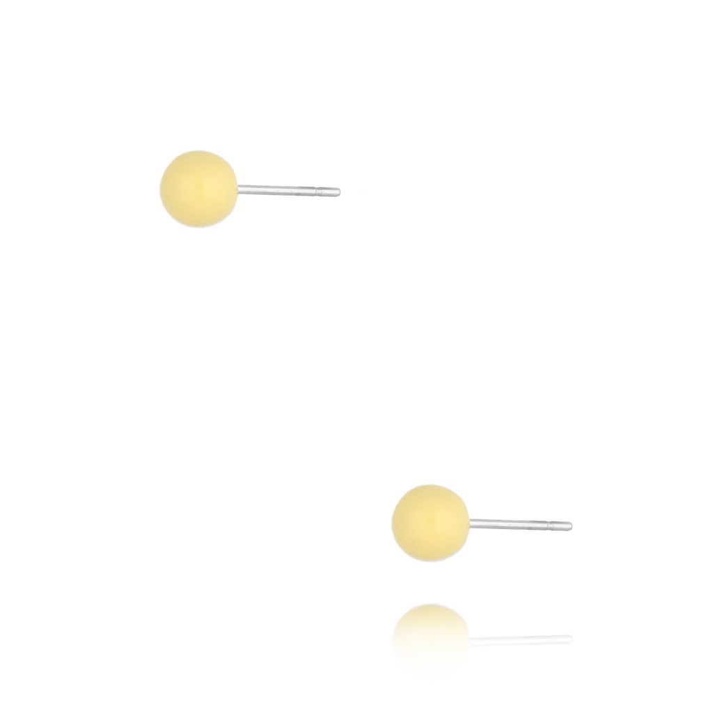 Kolczyki kulki z żółtą emalią 5 mm Enamel Balls KSA1711