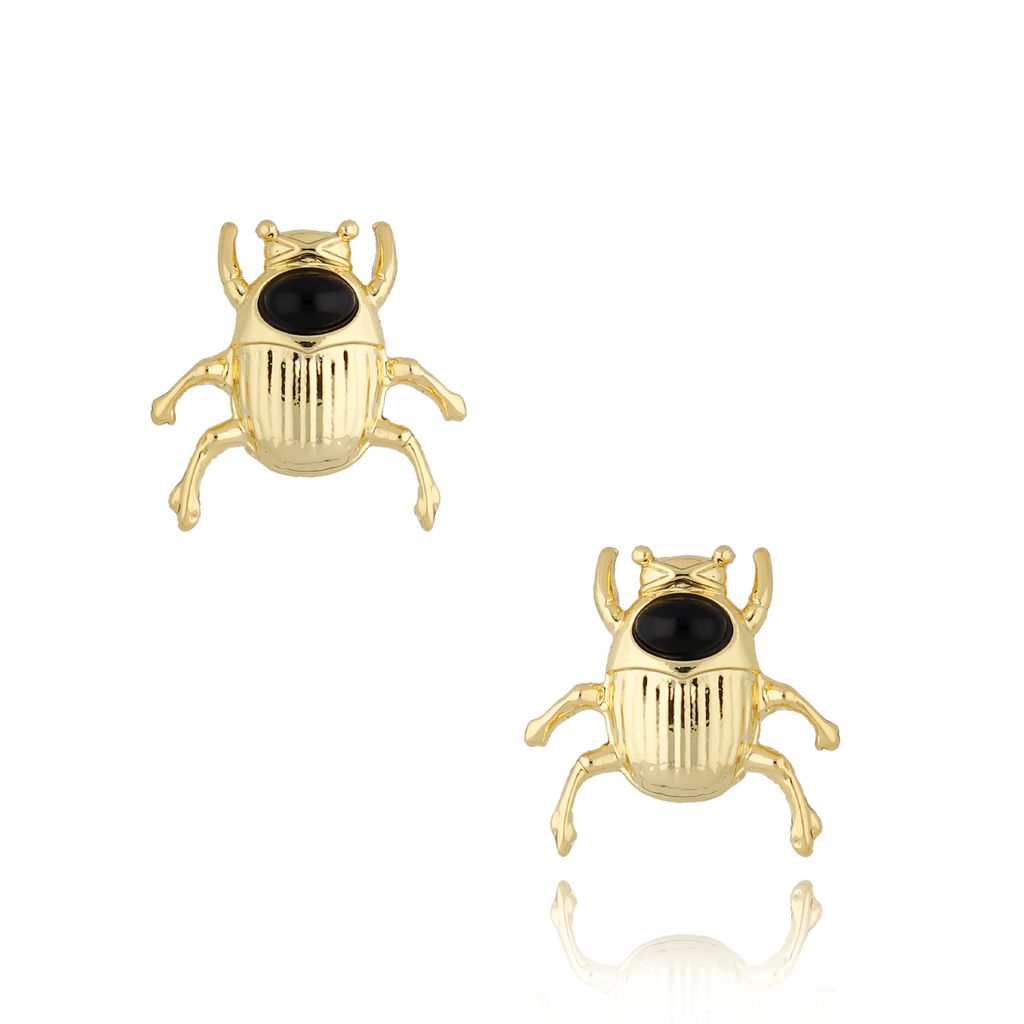 Kolczyki złote z żukami Gold Beetle KMI0180