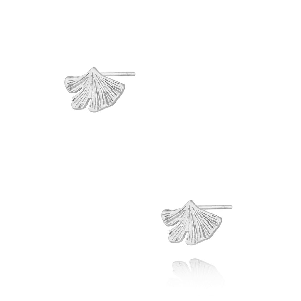 Kolczyki srebrne z liściem miłorzębu japońskiego Ginkgo KSA0827