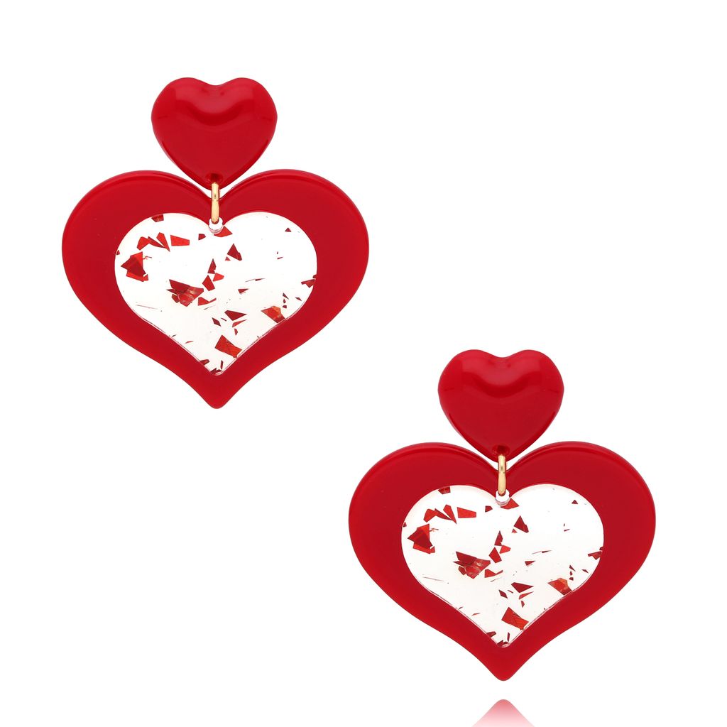 Kolczyki czerwone serca Candy Hearts KZA0230