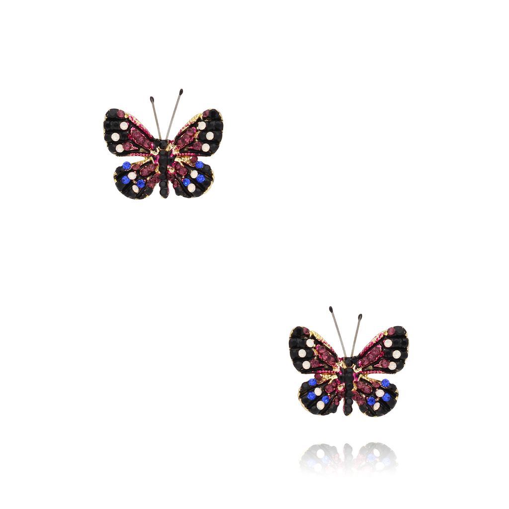 Kolczyki z kolorowymi motylkami Papillon KPI0003