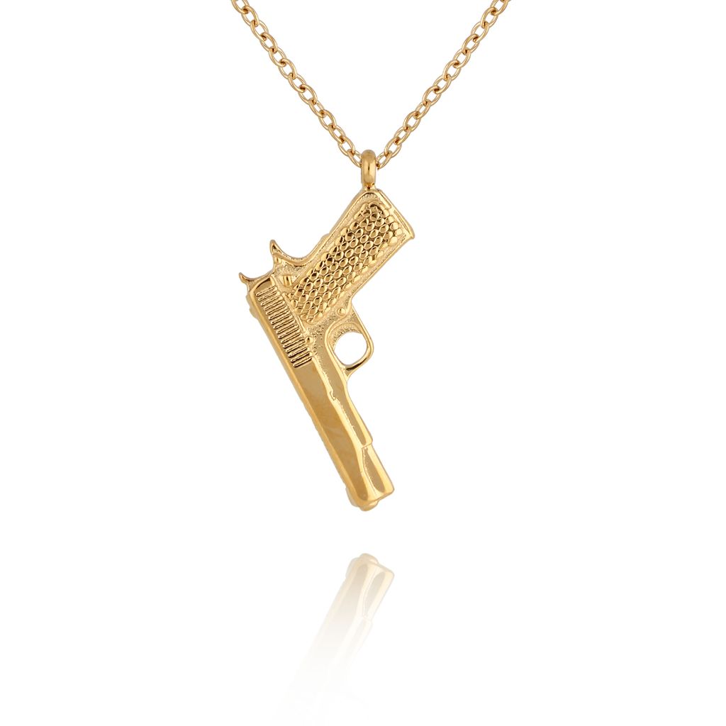 Naszyjnik złoty z pistoletem Gold Gun NSA0597