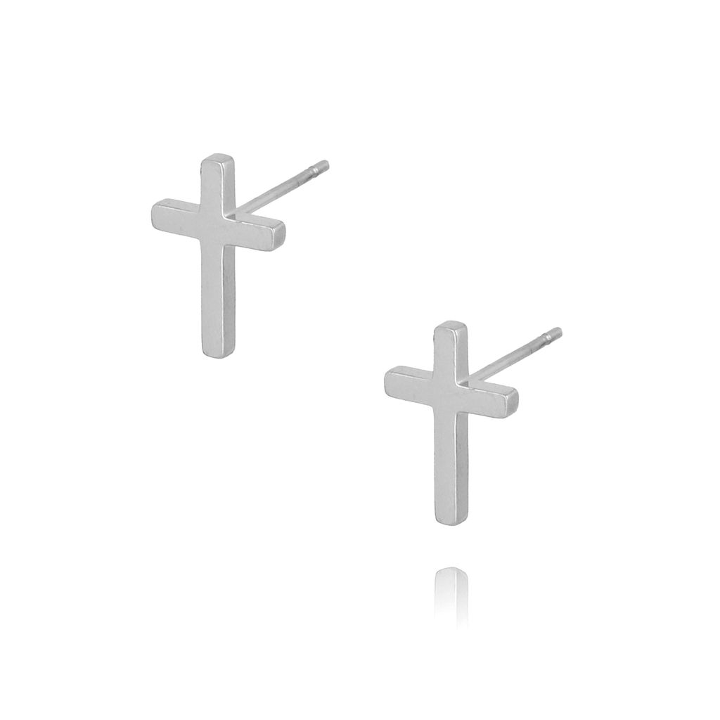 Kolczyki srebrne krzyżyki ze stali szlachetnej KSA0091
