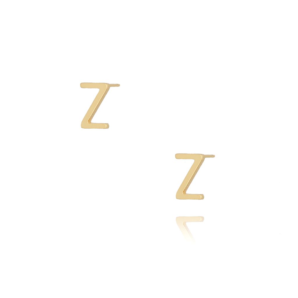 Kolczyki wkrętki z literką Z złote KAT0025