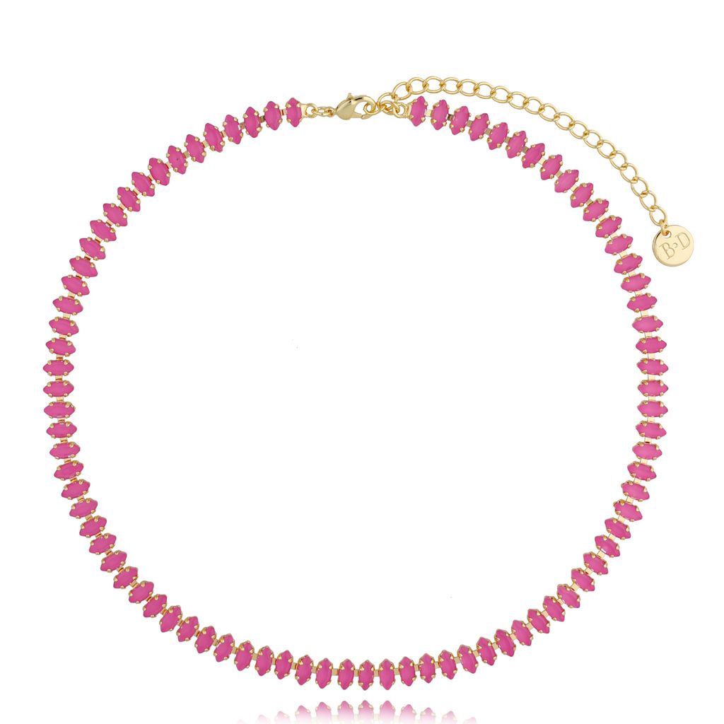 Naszyjnik z różowymi kryształkami Honestly NS0095