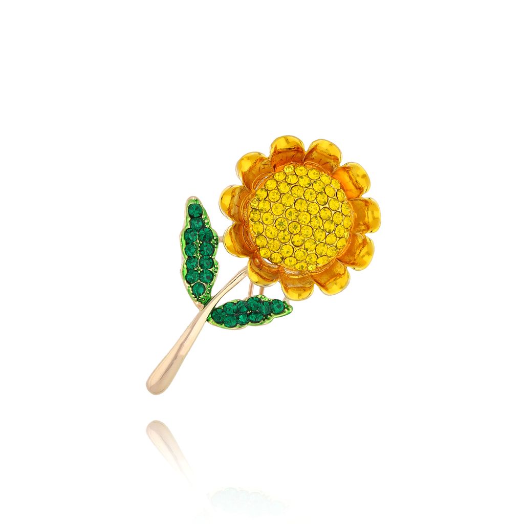 Broszka z żółtym kwiatkiem Yellow Sunflower BRSS0050