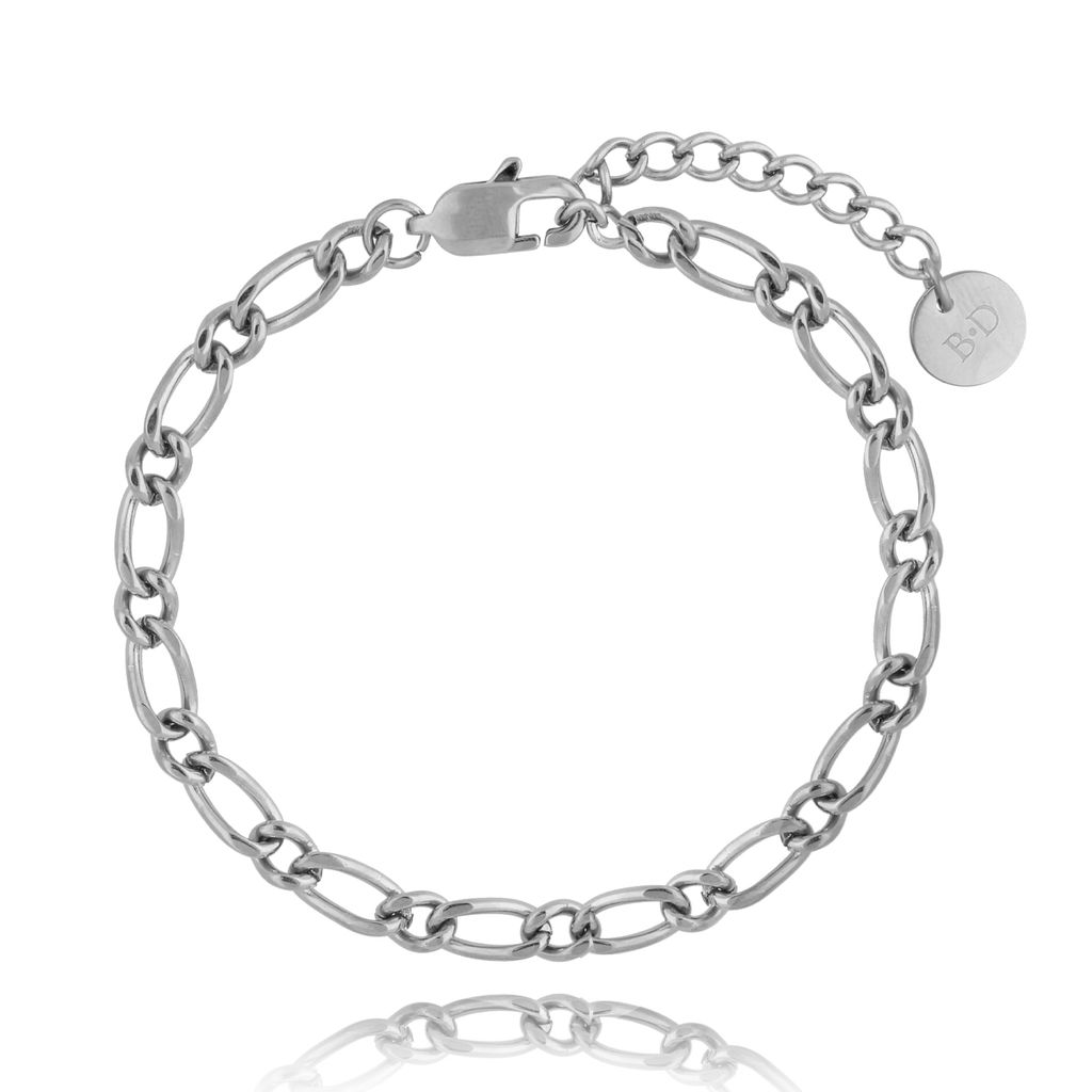 Bransoletka srebrny łańcuch ze stali szlachetnej BSA0157