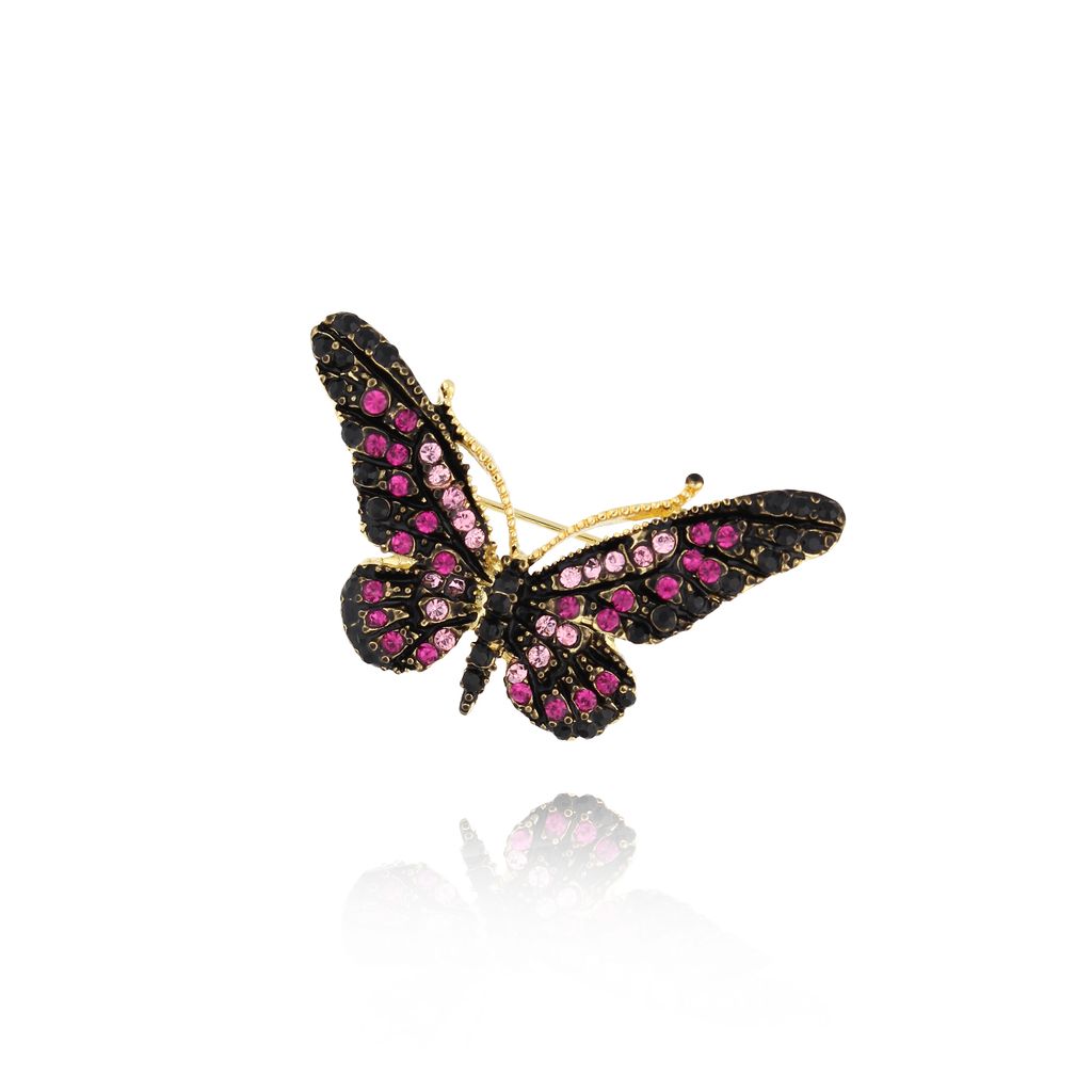 Broszka mała z kolorowym motylem Papillon II BRPI0017