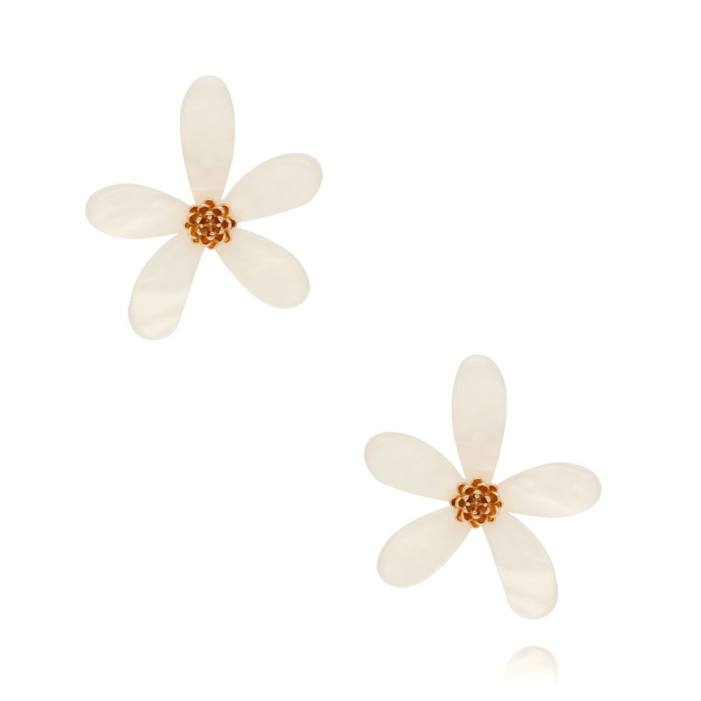 Kolczyki białe kwiatki Margherita KZA0316