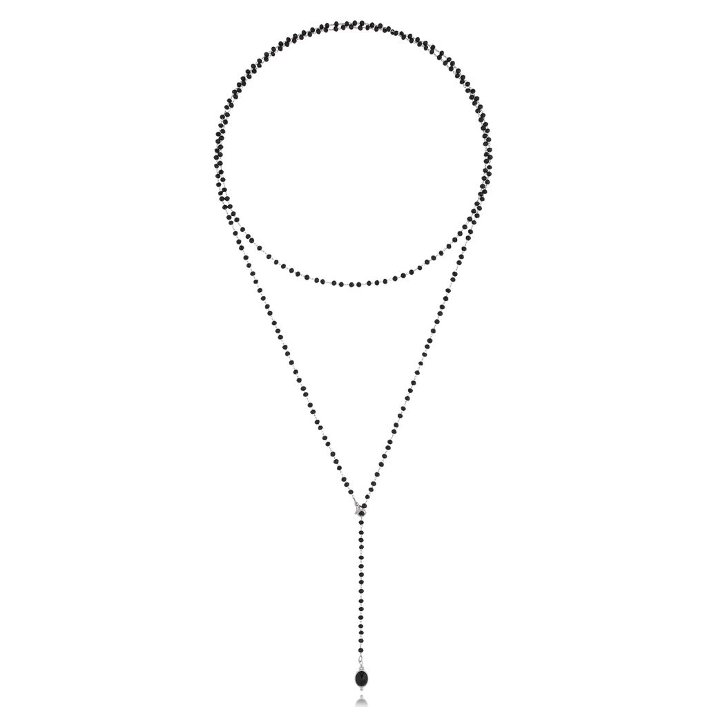 Naszyjnik z kryształkami czarny z zawieszką Cristalli NPA1200