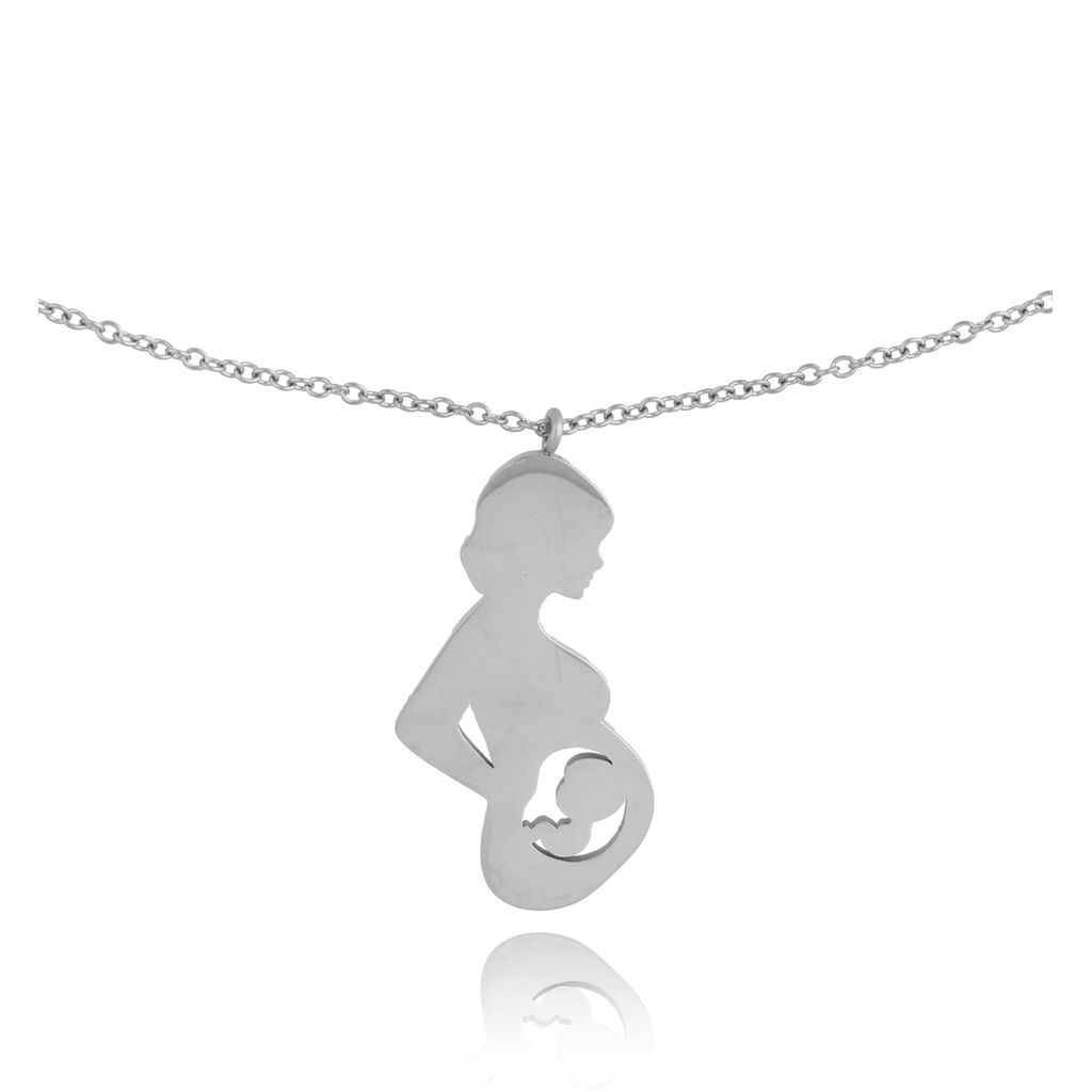 Naszyjnik srebrny z kobietą w ciąży NSA0134