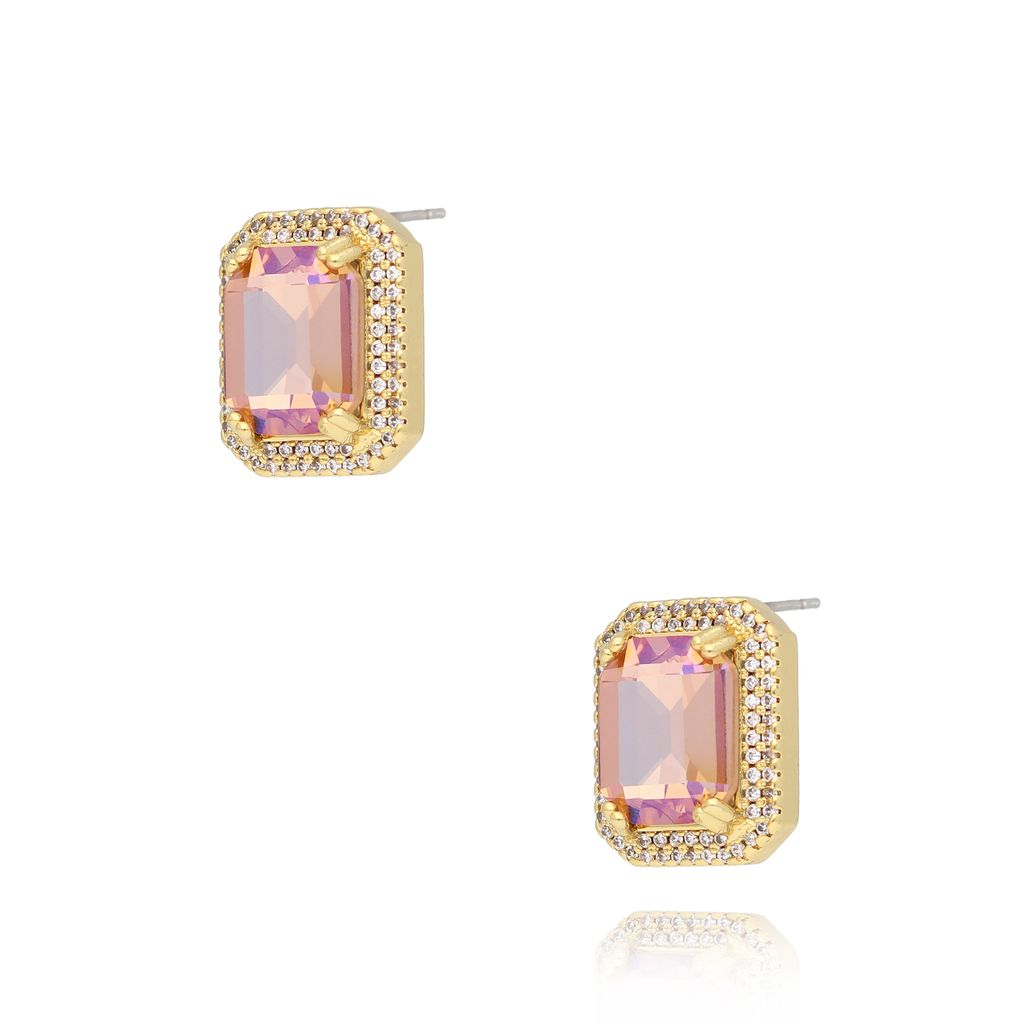 Kolczyki z różowymi kryształkami Majestic KSS1445
