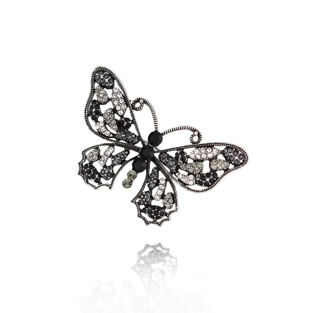 Broszka z czarnym motylem Night Butterfly BRSS0217