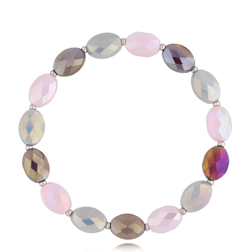 Bransoletka z szarymi i liliowymi kryształkami Togue BCY0217