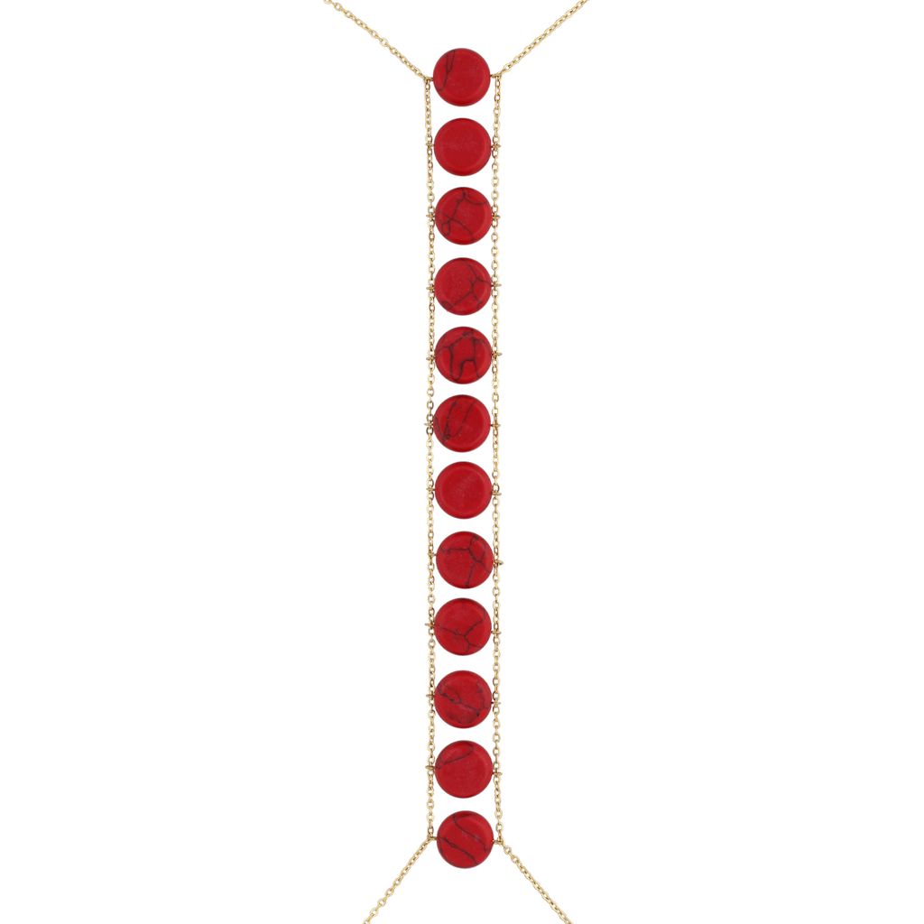 Naszyjnik na ciało czerwony body chain Trinidad NSA0816