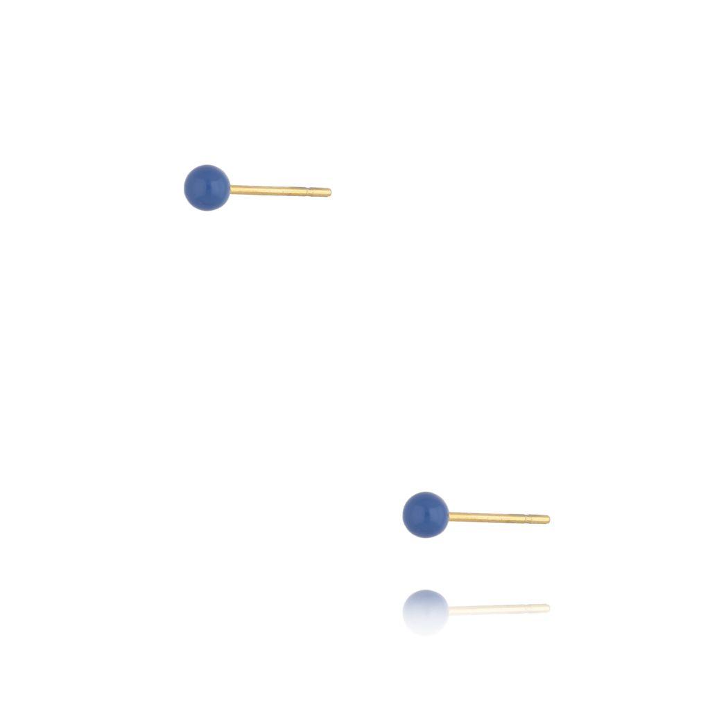 Kolczyki kulki z niebieską emalią 3 mm Enamel Balls KSA1576