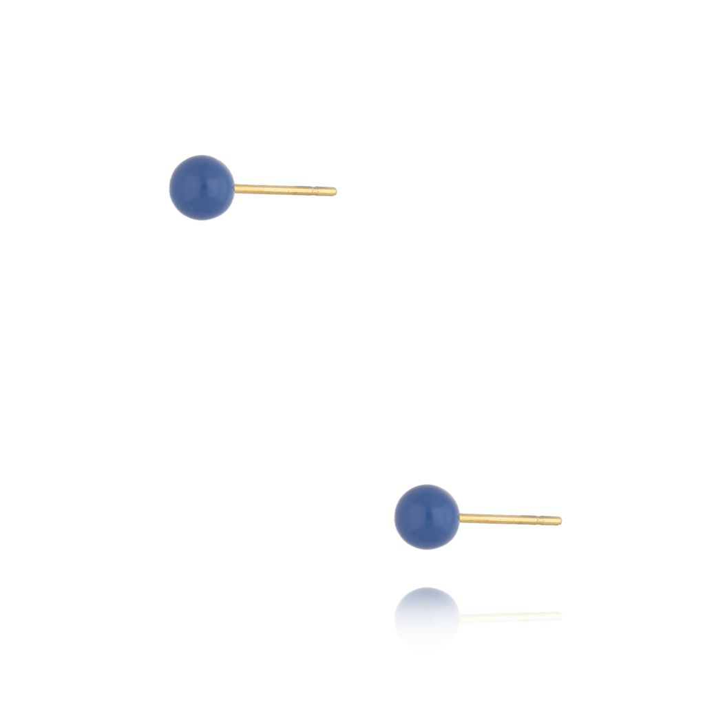 Kolczyki kulki z niebieską emalią 4 mm Enamel Balls KSA1584