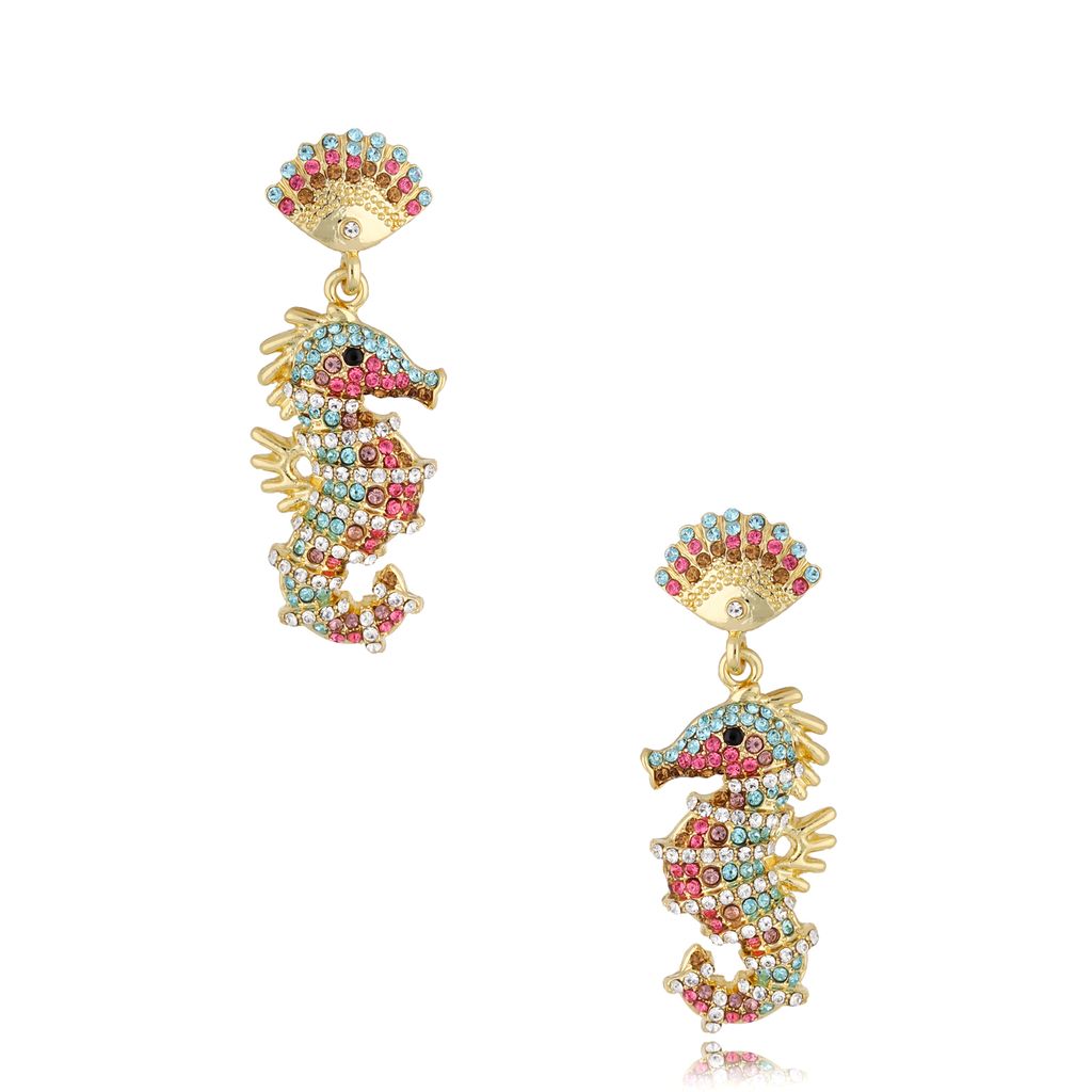 Kolczyki koniki morskie z kryształkami Miami KSS1096