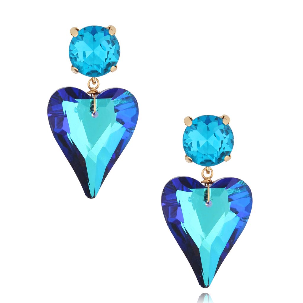 Kolczyki serca z niebieskimi kryształami Osasco II KFF0206