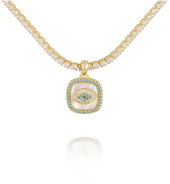 Naszyjnik typu tennis z zawieszką w kształcie oka NS0392