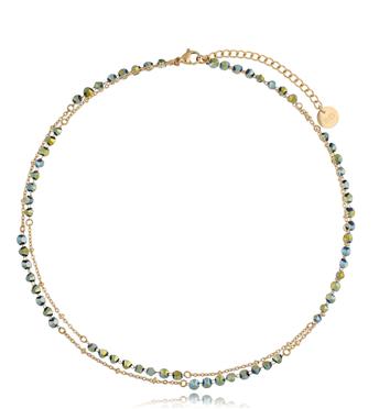 Naszyjnik  z kryształkami zielony Stunning NSC0223