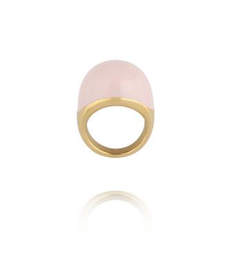 Pierścionek złoty z emalią Blush Pink PSA1359