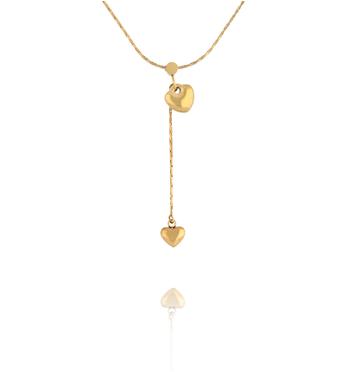 Naszyjnik z podwójnym motywem serca NSY0848