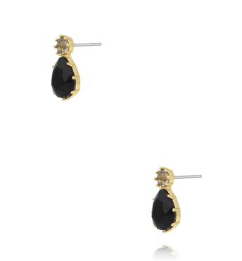 Kolczyki z czarnym kryształkiem KSS2100