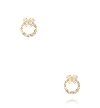 Kolczyki złote motylki z obręczą cyrkonii KSS2184