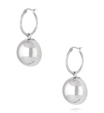 Kolczyki kulki duże z kółeczkiem srebrne KSA2309