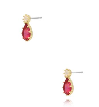 Kolczyki z różowym kryształkiem KSS2099