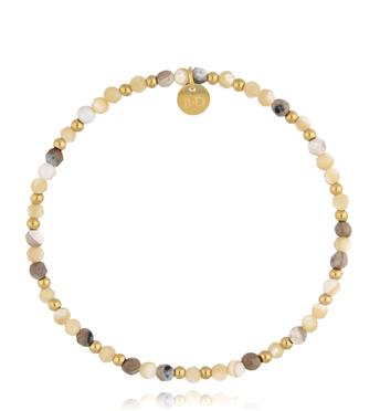 Bransoletka kremowa z kamieniami naturalnymi Latifa BSC1586