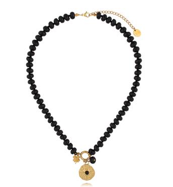 Naszyjnik czarny z agatami NPA1356