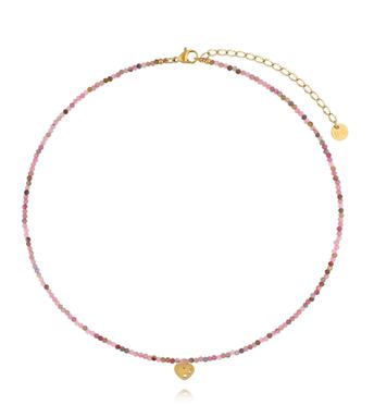 Naszyjnik z turmalinem i złotym sercem NTW1560