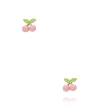 Zestaw różowych kolczyków z owocowymi motywami  KMB0052