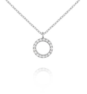 Naszyjnik srebrny z okręgiem z cyrkonii NSA1478