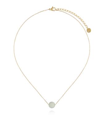 Naszyjnik z morganitem na delikatnym złotym łańcuszku NLB0393
