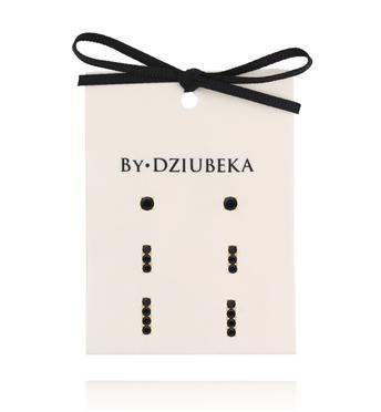 Zestaw kolczyków pozłacanych z czarnymi cyrkoniami KLT0044