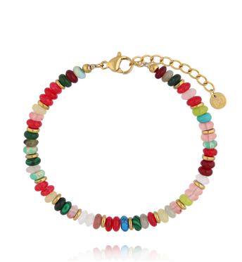 Bransoletka z kolorowych kamieni – jadeit, malachit i jaspis BEA0080