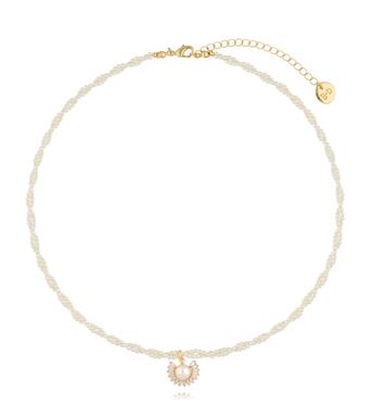 Naszyjnik z perełkami i zawieszką z perłą i cyrkoniami NLU0051