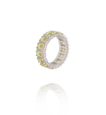 Pierścionek z jasnożółtymi kryształkami PSS0191