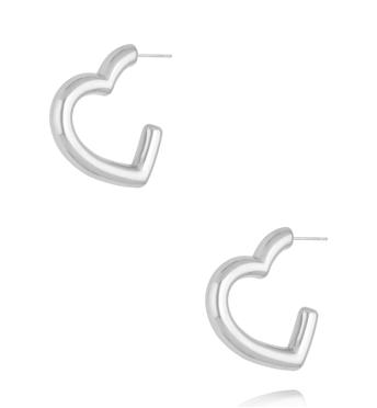 Kolczyki serca dmuchane srebrne KSY0605