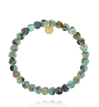 Bransoletka z sercami- turkusy afrykańskie BTW3740