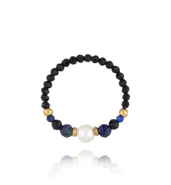 Pierścionek z turmalinami i lapisami PTW0431